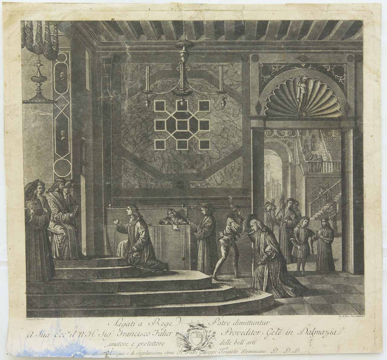 La partenza degli ambasciatori (stampa, serie) di De Pian Giovanni Maria, Galimberti Francesco, De Pian Giovanni Maria - ambito veneto (sec. XVIII)