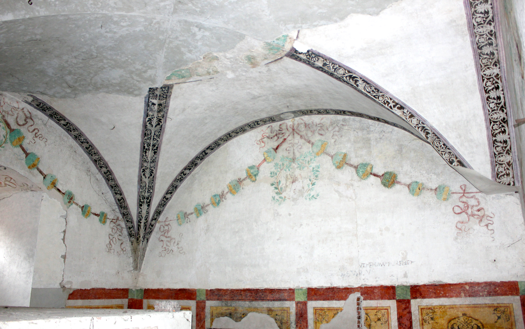 decorazioni ornamentali con elementi araldici (decorazione pittorica, elemento d'insieme) - ambito italiano (secc. XV-XVI)