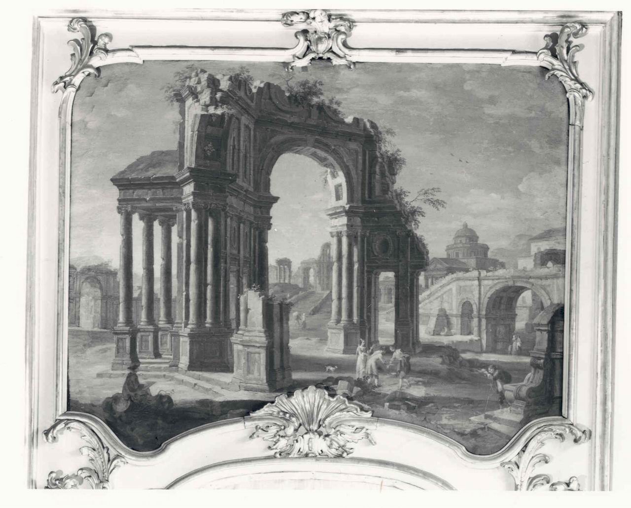 PAESAGGIO CON ROVINE (SOVRAPPORTA, ciclo) di Alberoni, Giovanni Battista (metà sec. XVIII)