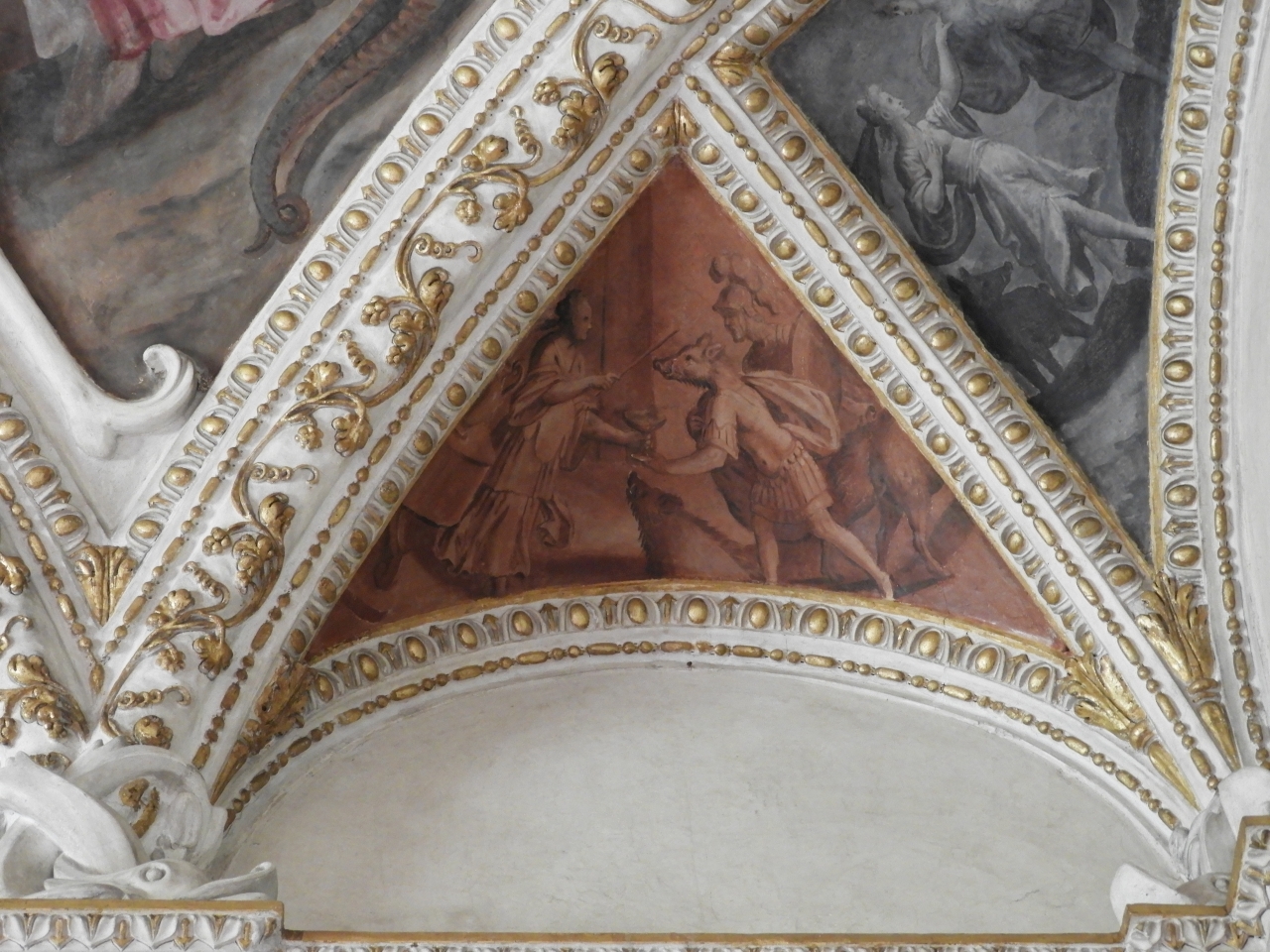 Circe trasforma in animali i compagni di Ulisse (dipinto murale) di Viani, Antonio Maria (cerchia) (primo quarto sec. XVII)