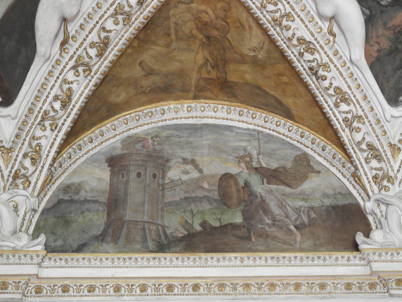 Metamorfosi di Pernice (dipinto murale) di Viani, Antonio Maria (cerchia) (primo quarto sec. XVII)