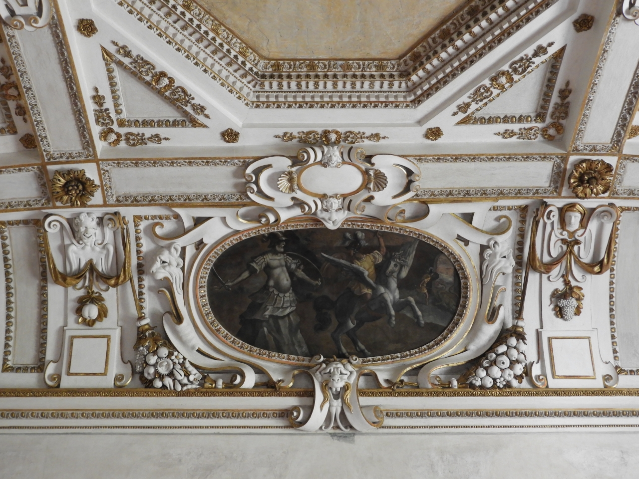 Atlante e' trasformato in montagna (dipinto murale) di Viani, Antonio Maria (cerchia) (primo quarto sec. XVII)