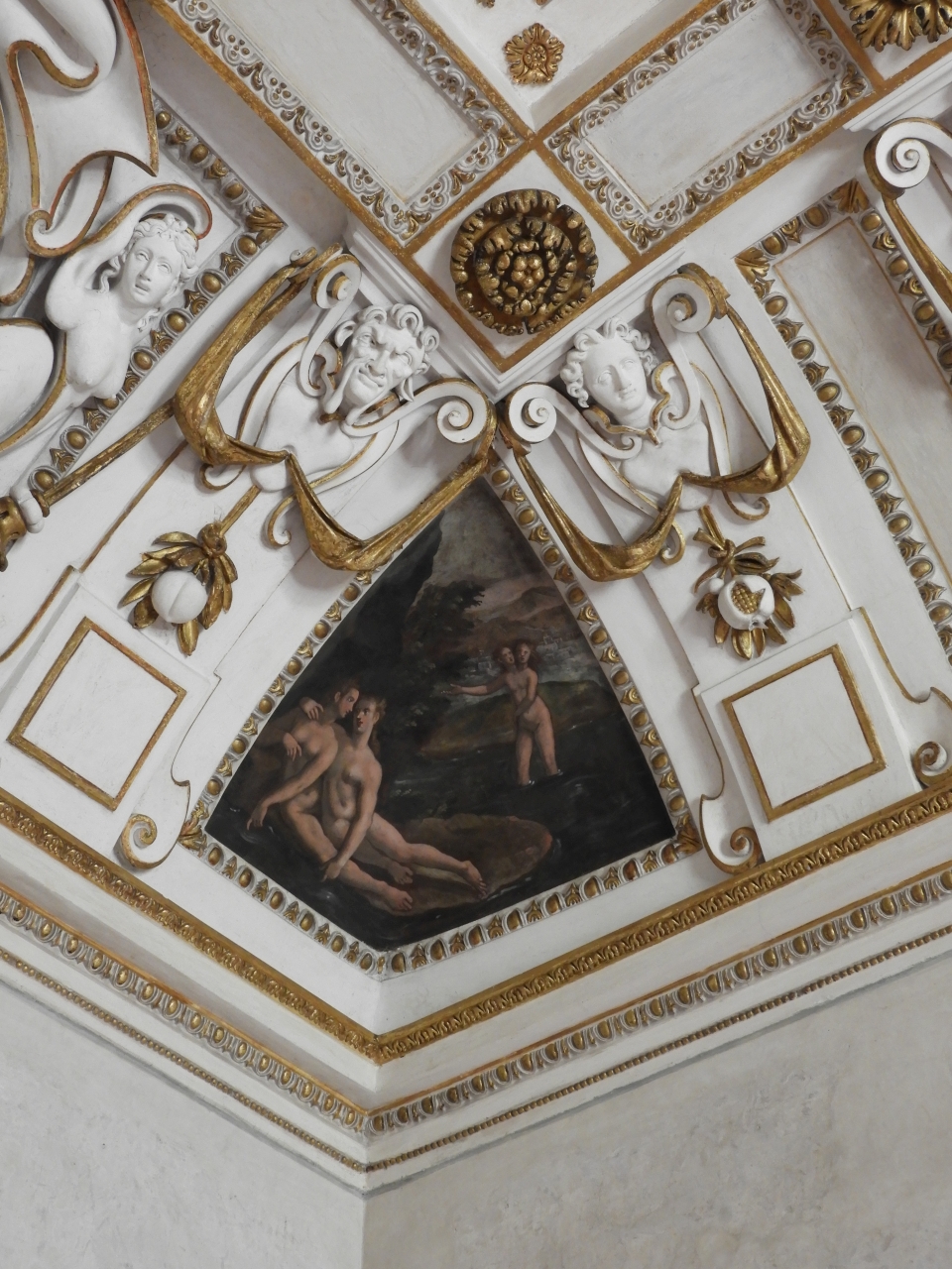 Ermafrodito e Salmace (dipinto murale) di Viani, Antonio Maria (cerchia) (primo quarto sec. XVII)