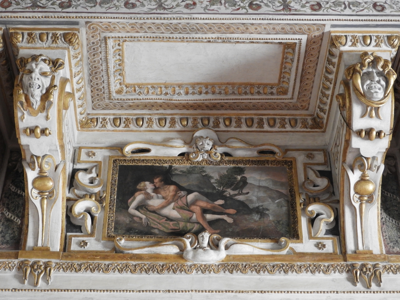 Coronide e Ischi, Metamorfosi del corvo (dipinto murale) di Viani, Antonio Maria (cerchia) (fine/ inizio secc. XVI/ XVII)