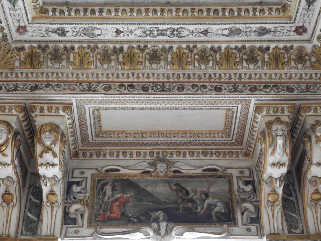 Latona trasforma in rane i pastori della Licia (dipinto murale) di Viani, Antonio Maria (cerchia) (fine/ inizio secc. XVI/ XVII)