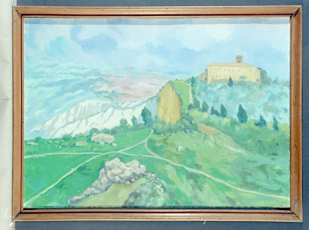 La Badia, Paesaggio (dipinto, opera isolata) di Rosi Mino (sec. XX)