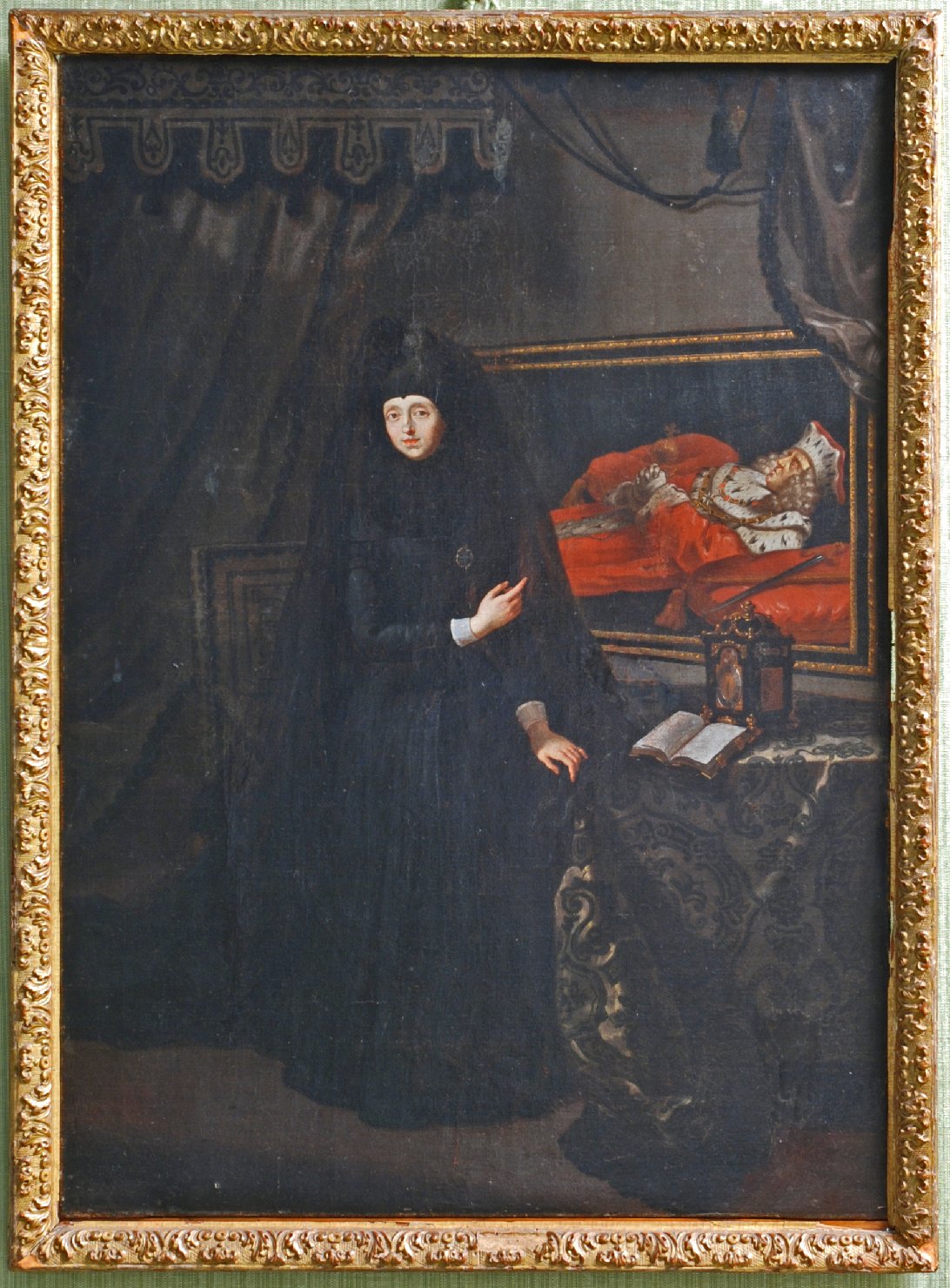 Anna Maria Luisa dei Medici accanto al marito defunto (dipinto) di Douven Jan Frans (sec. XVIII)