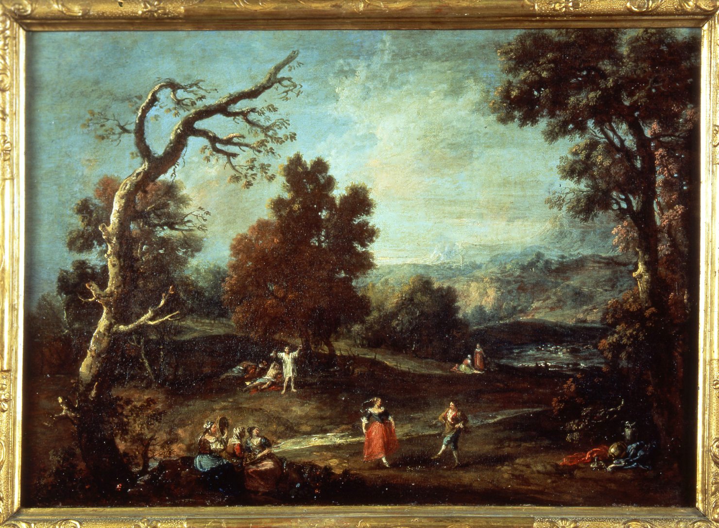 Paesaggio con coppia danzante (dipinto) di Zuccarelli Francesco (attribuito) (sec. XVIII)