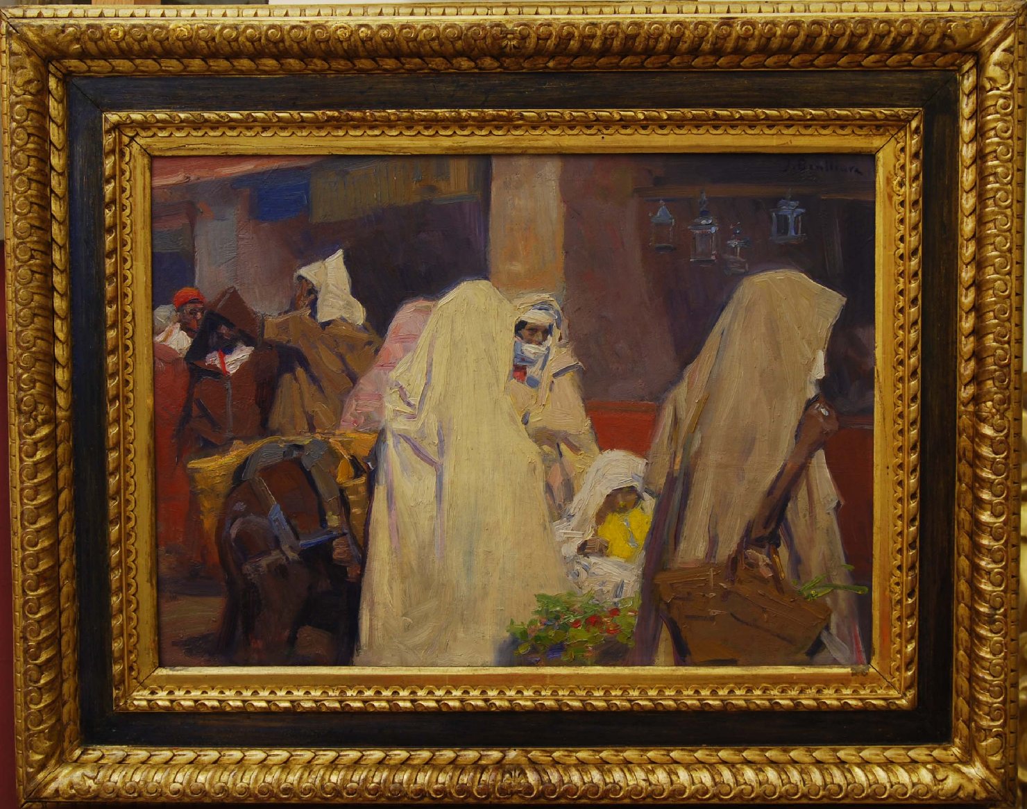 Tipi arabi, Veduta di un mercato arabo (dipinto) di Benlliure Josè (primo quarto sec. XX)