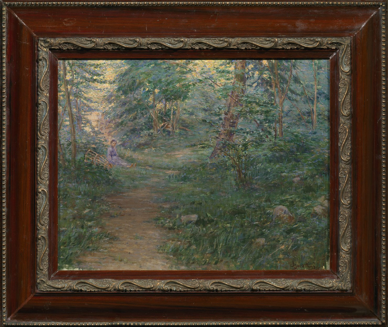 Nel bosco, Paesaggio (dipinto) - ambito italiano (primo quarto sec. XX)