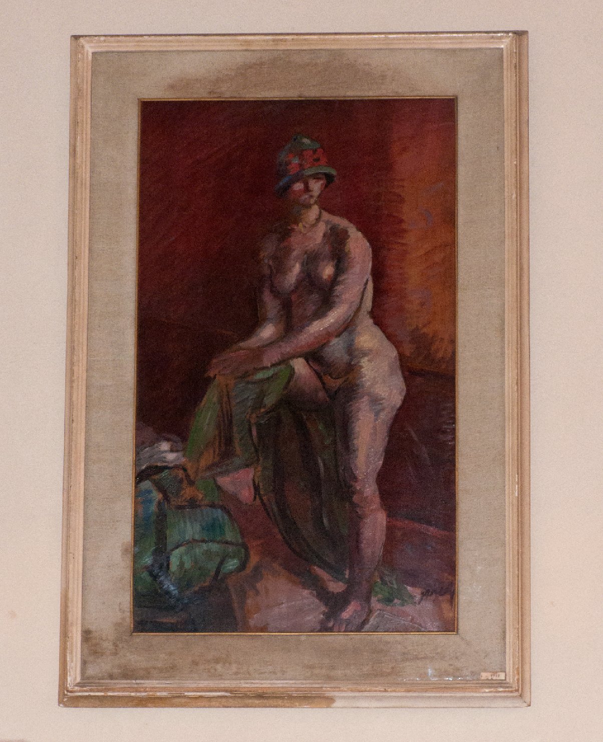 nudo femminile, figura femminile nuda (dipinto, opera isolata) di Griselli Italo Orlando (sec. XX)