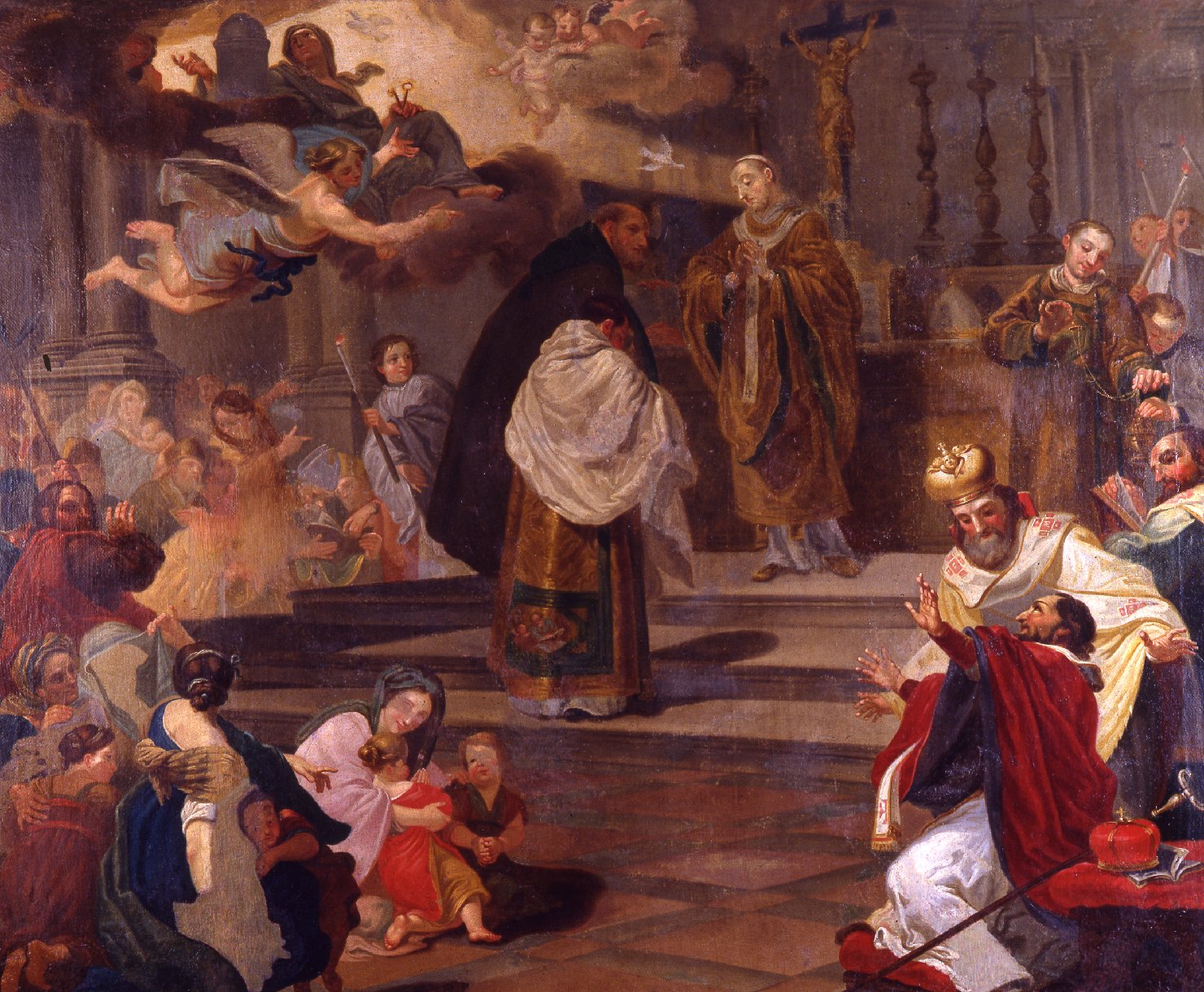 Papa Eugenio III in atto di celebrare la messa (dipinto) di Tempesti Giovanni Battista (sec. XVIII)