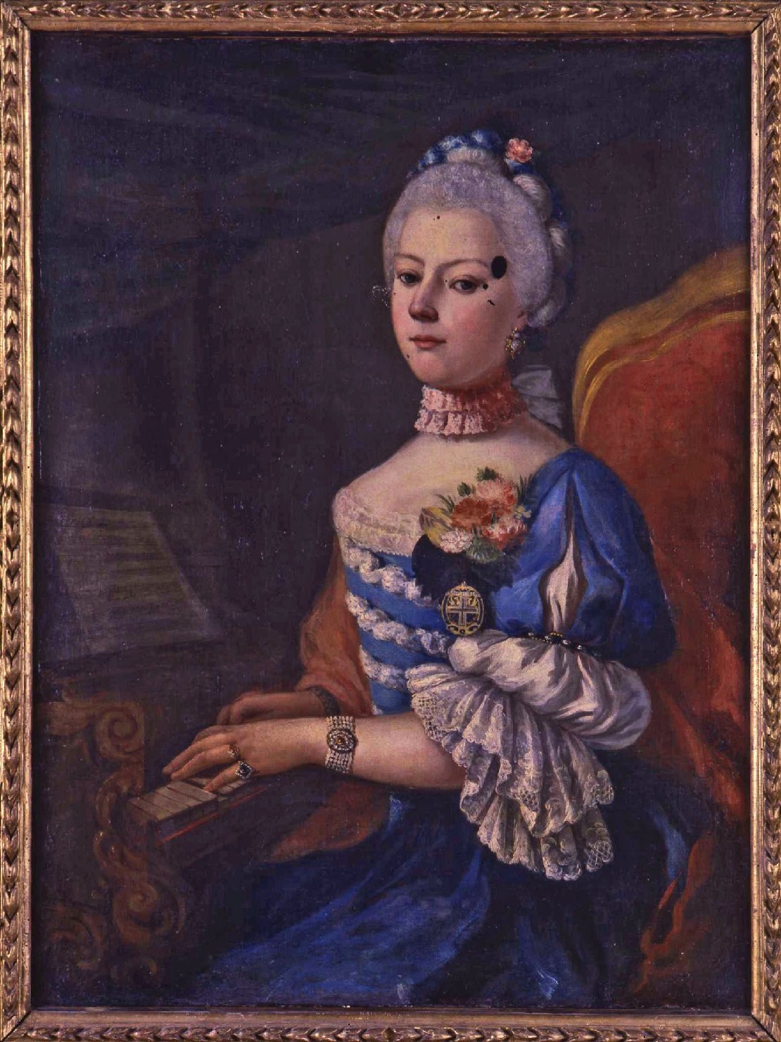 Dama al clavicembalo (dipinto) di Charles Amédée van Loo (sec. XVIII)