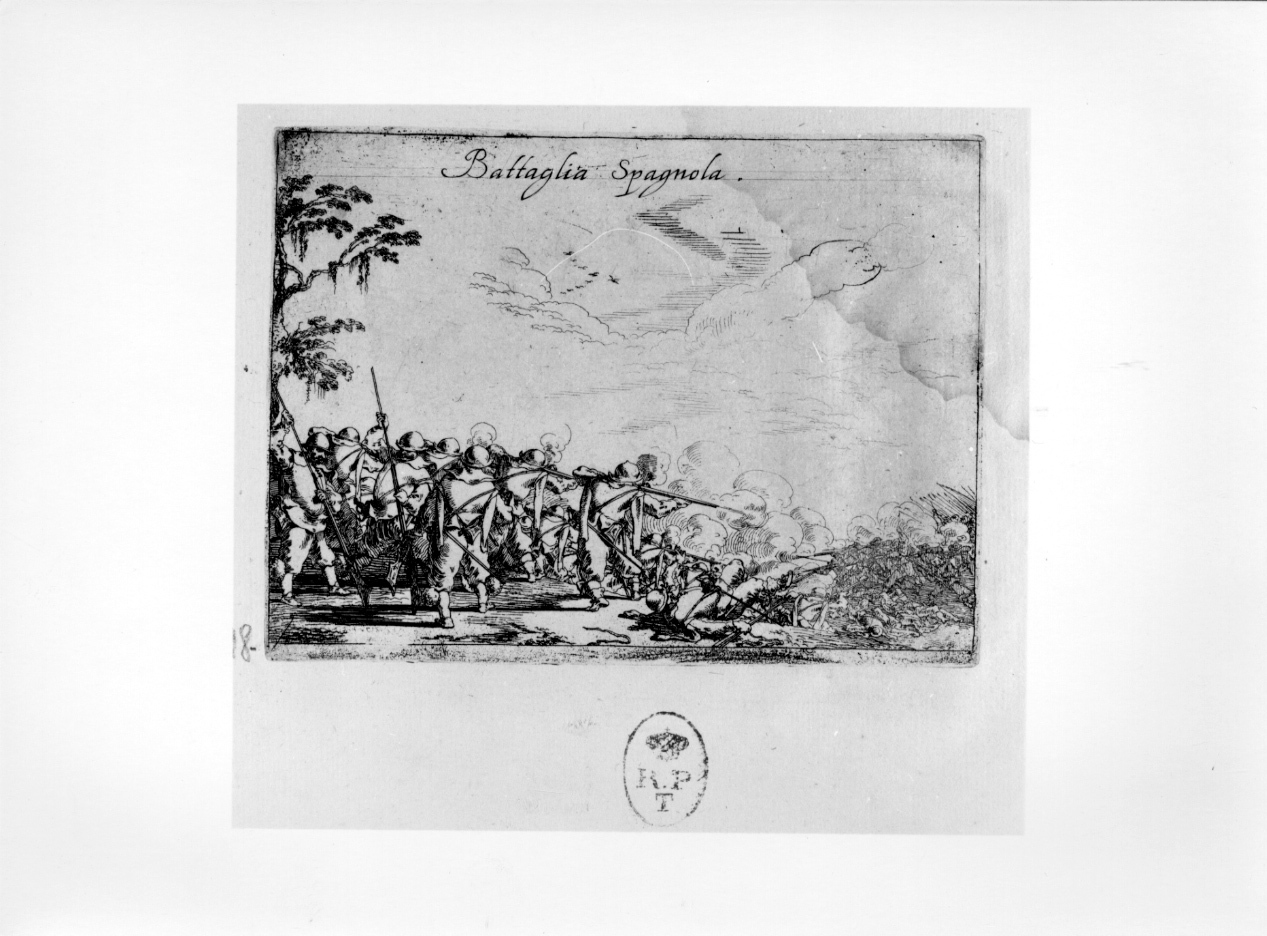 Battaglia spagnola, battaglia (stampa) di Baur Johann Wilhelm (secondo quarto sec. XVII)