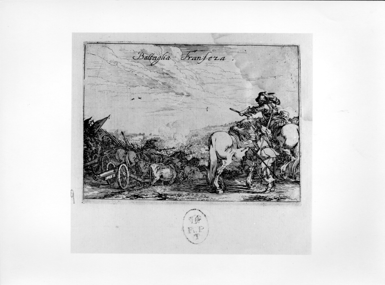 Battaglia francese, battaglia (stampa) di Baur Johann Wilhelm (secondo quarto sec. XVII)