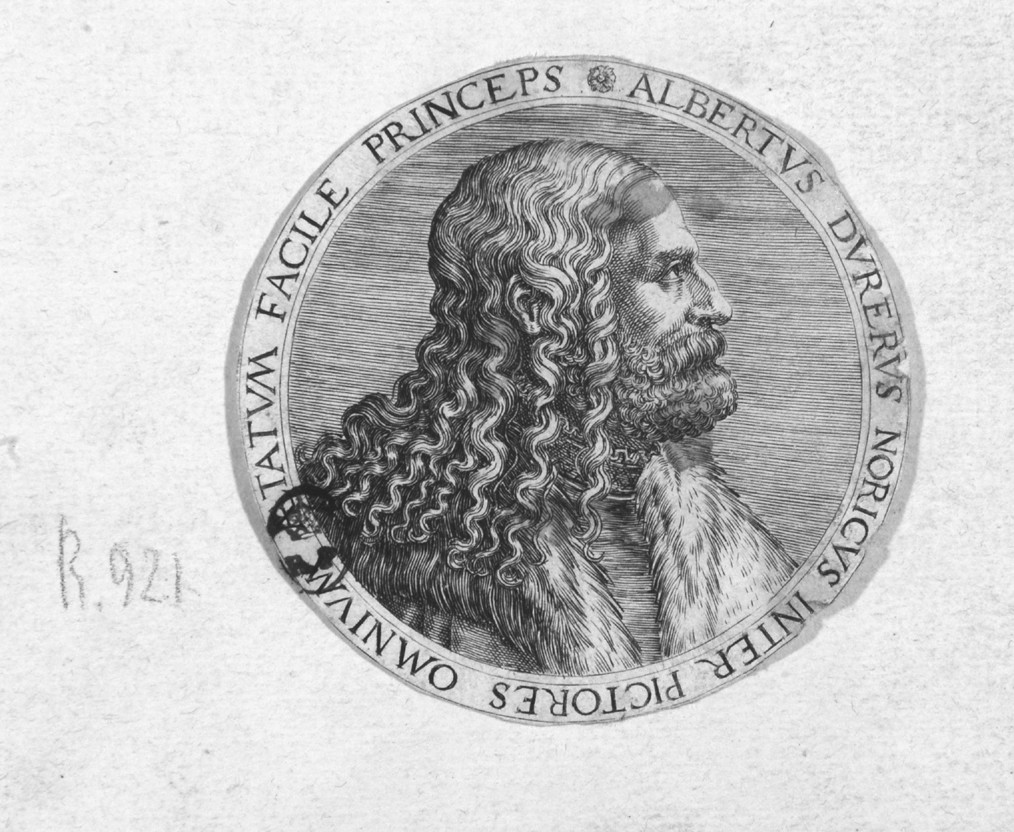 Albrecht Durer, ritratto a mezzo busto di Albrecht Durer (stampa smarginata) - ambito tedesco (seconda metà sec. XVI)