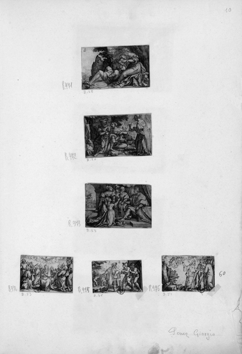 scene bibliche (stampa smarginata, serie) di Pencz Georg - ambito tedesco (prima metà sec. XVI)