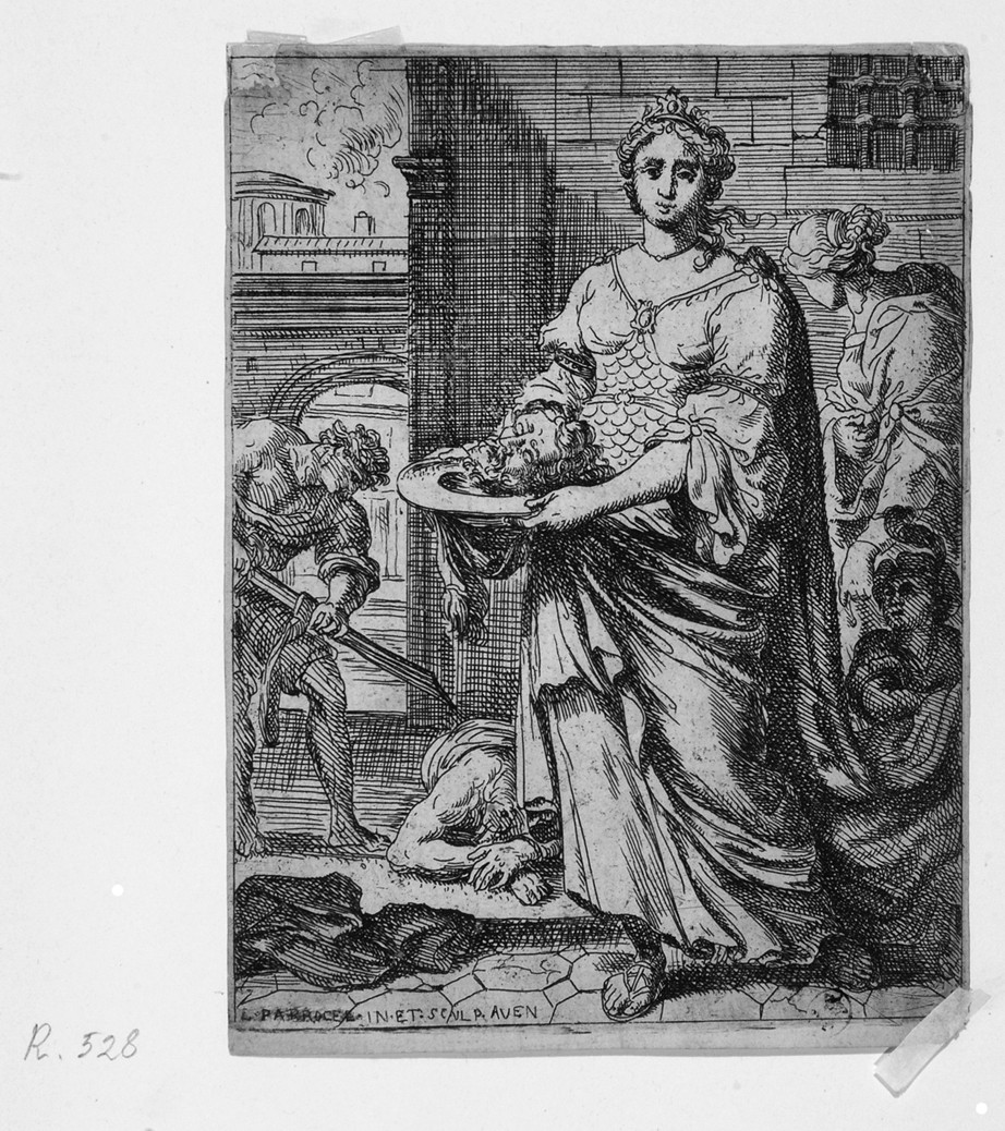 Erodiade, Erodiade (stampa smarginata) di Parrocel Joseph - ambito francese (seconda metà sec. XVII)