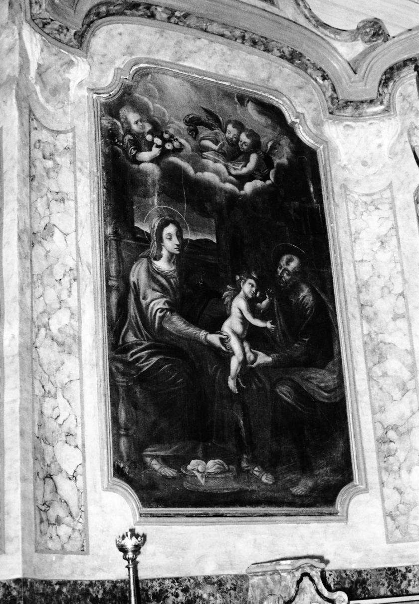 Sacra Famiglia con angeli (dipinto) - ambito lombardo-piemontese (sec. XVIII)