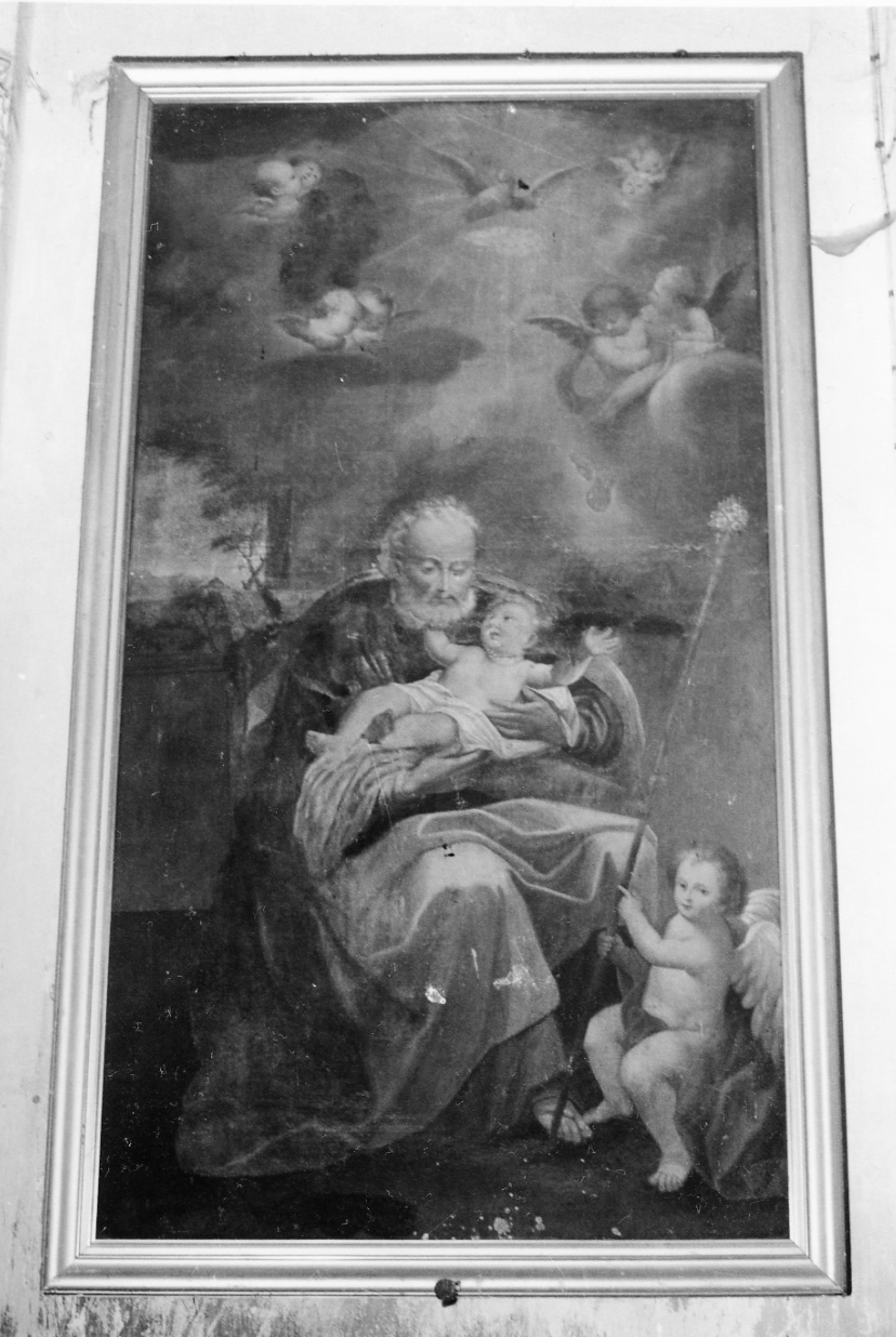 San Giuseppe con Gesù Bambino e angeli (dipinto, opera isolata) - ambito piemontese (seconda metà sec. XVIII)