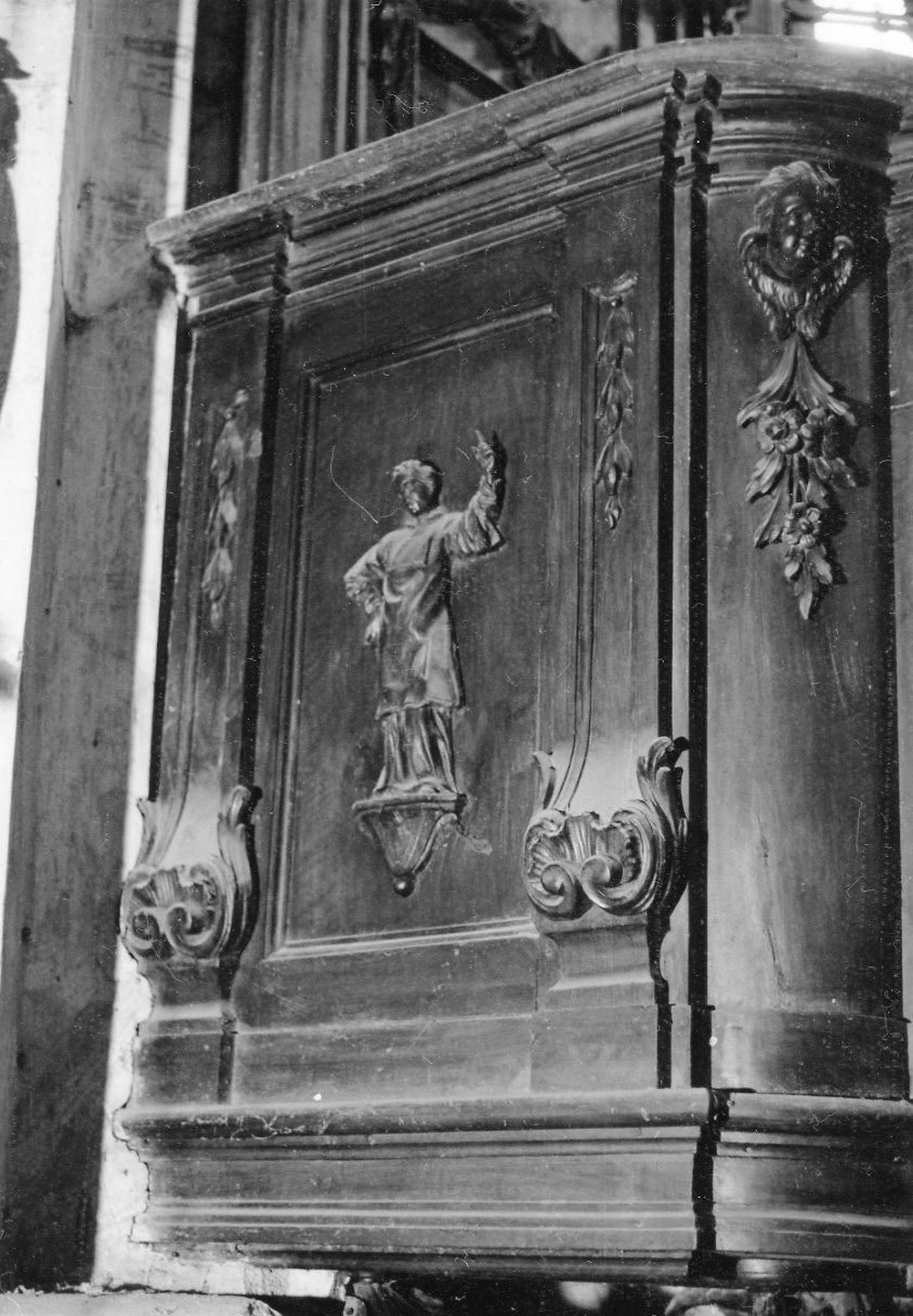 San Vincenzo in atto di predicare (pannello decorativo, elemento d'insieme) - bottega piemontese (sec. XVIII)