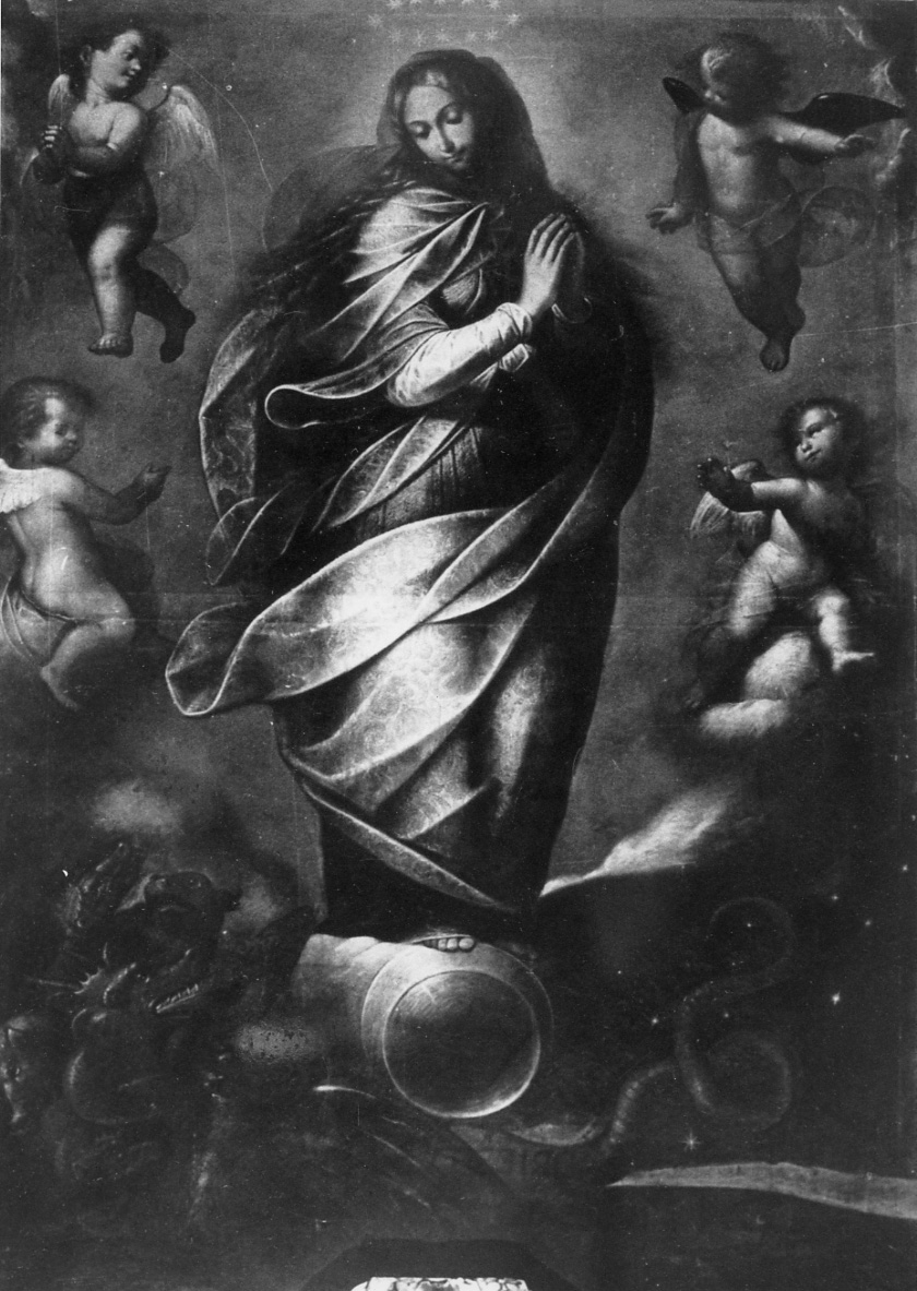 Madonna Immacolata (dipinto, opera isolata) di Caccia Guglielmo detto Moncalvo (bottega) (prima metà sec. XVII)