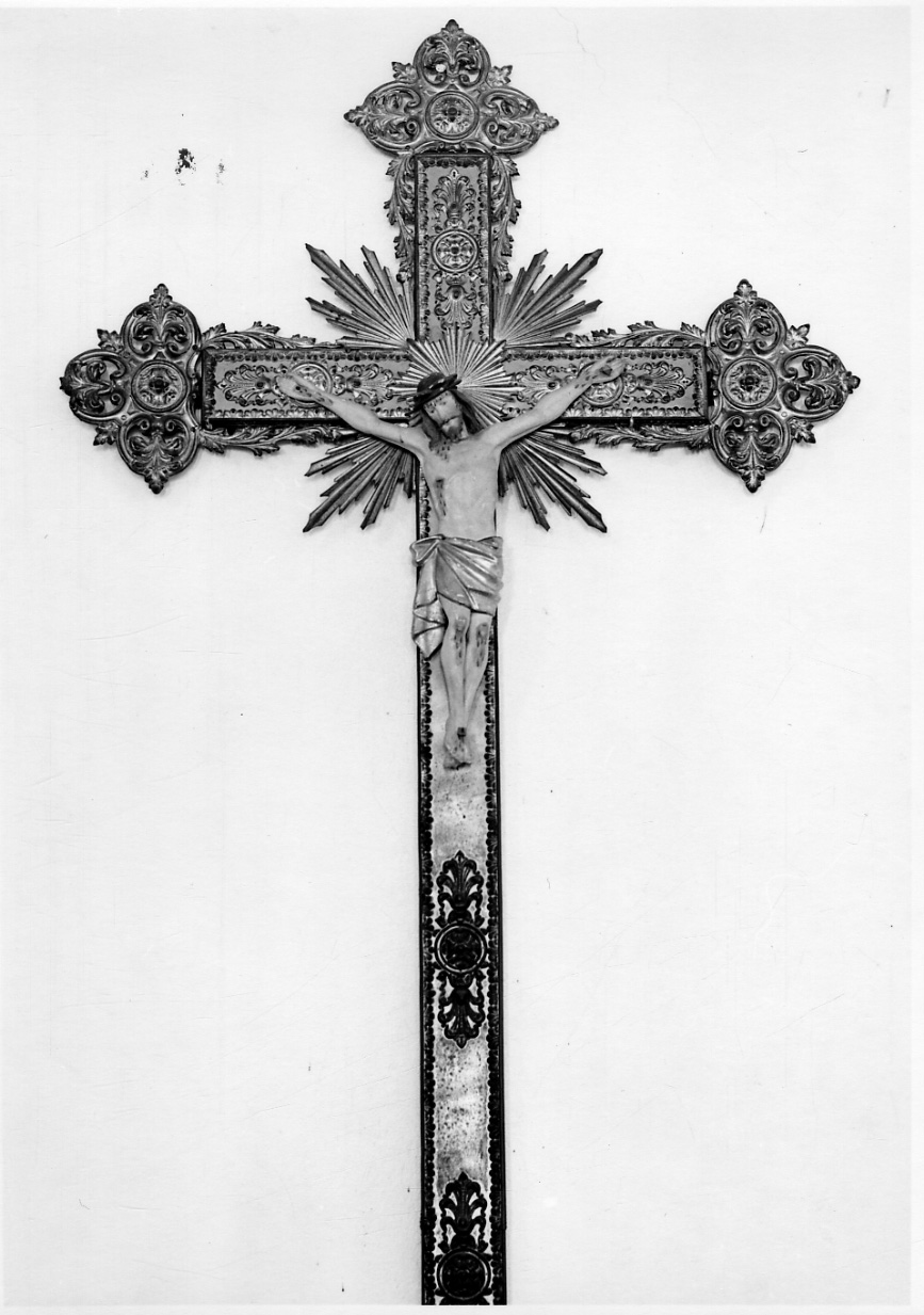 CRISTO CROCIFISSO (croce processionale, opera isolata) - bottega piemontese (ultimo quarto sec. XIX)