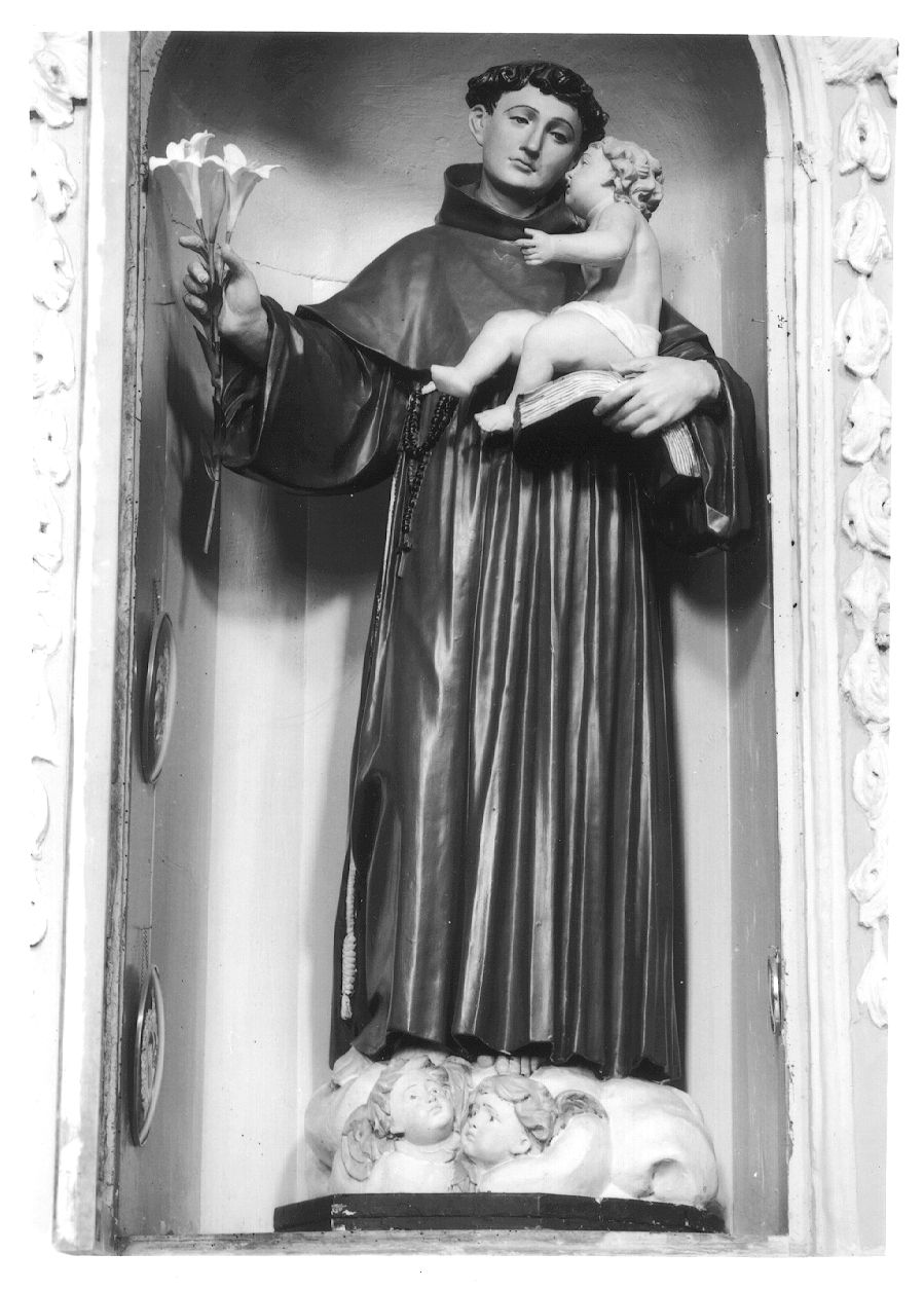 Sant'Antonio da Padova (statua, opera isolata) - bottega piemontese (prima metà sec. XVII)