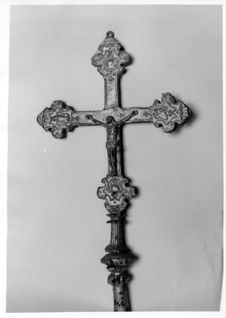 croce astile, frammento - bottega piemontese (seconda metà sec. XVIII)