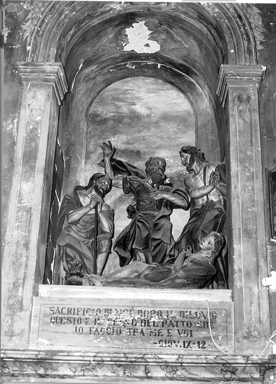 sacrificio di Noè (gruppo scultoreo, opera isolata) - ambito lombardo-piemontese (secondo quarto sec. XVIII)