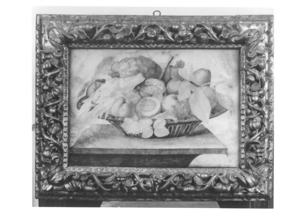 natura morta con fiori, frutta e verdura (dipinto, opera isolata) di Monfort Octavianus (ultimo quarto sec. XVII)