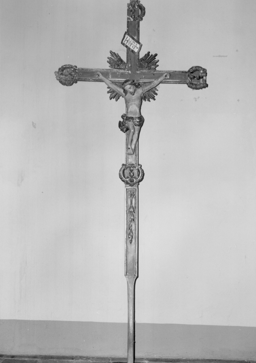 CRISTO CROCIFISSO (croce processionale, opera isolata) - bottega piemontese (prima metà sec. XIX)