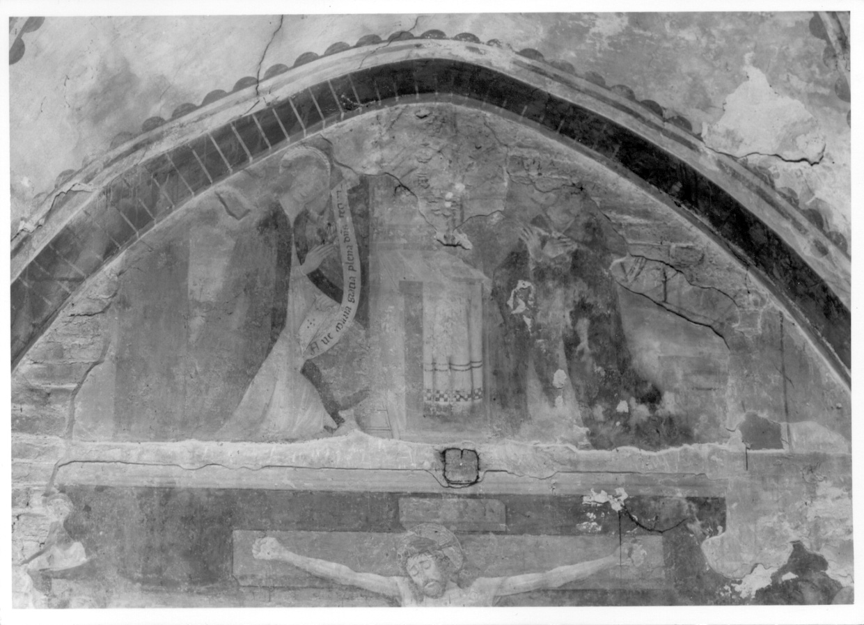Annunciazione (dipinto murale, elemento d'insieme) - ambito lombardo (fine sec. XV)