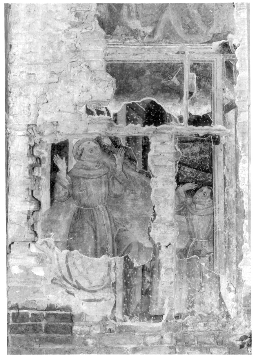 San Francesco d'Assisi riceve le stimmate (dipinto murale, opera isolata) - ambito lombardo (seconda metà sec. XV)
