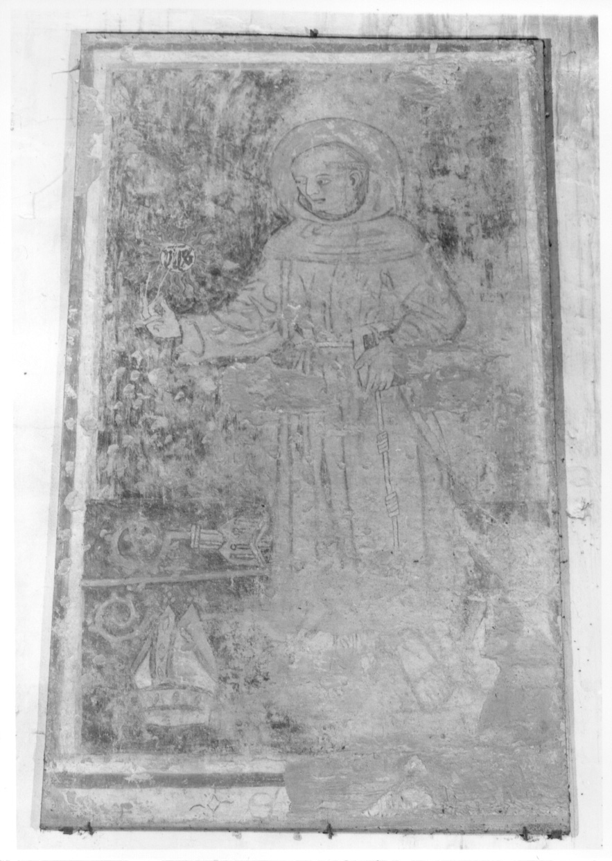San Bernardino da Siena (dipinto murale, elemento d'insieme) - ambito lombardo (?) (seconda metà sec. XV)