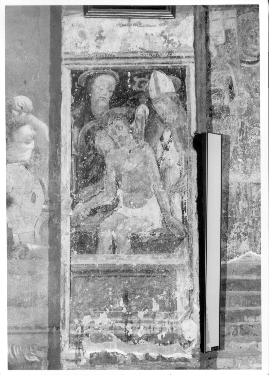 Cristo in pietà (dipinto murale, opera isolata) - ambito lombardo (seconda metà sec. XV)
