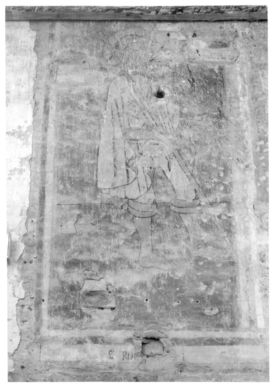 San Rocco (dipinto murale, elemento d'insieme) - ambito lombardo (metà sec. XV)