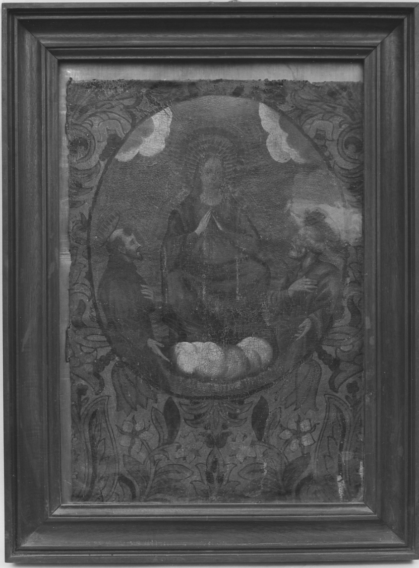 Madonna, San Francesco d'Assisi e santo (paliotto, frammento) - bottega lombarda (?) (secondo quarto sec. XVII)
