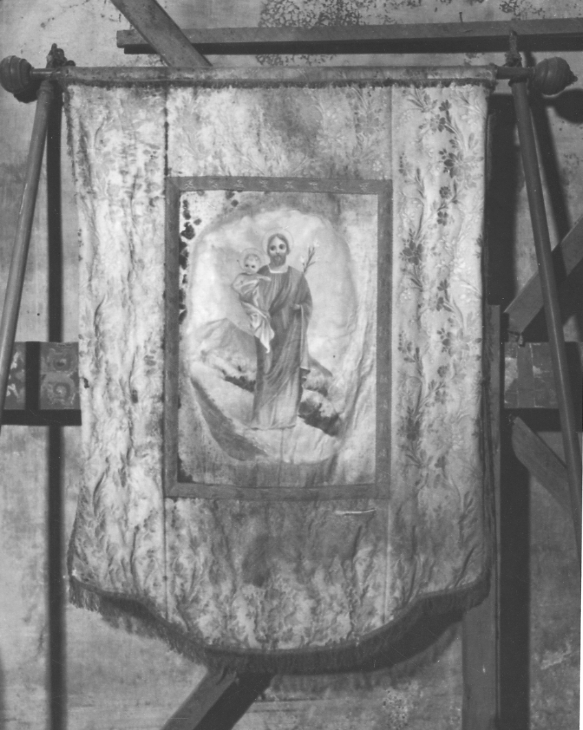 San Giuseppe e Gesù Bambino (decorazione pittorica, opera isolata) - manifattura italiana (prima metà sec. XX)