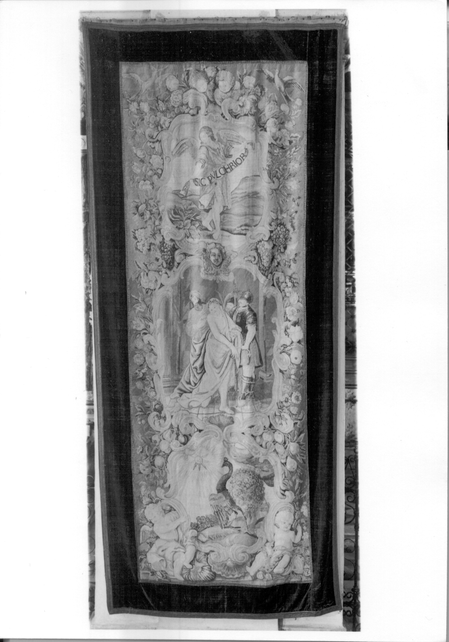 Pilato mostra Cristo al popolo (parato da chiesa, opera isolata) - manifattura lombardo-piemontese (ultimo quarto sec. XVII)