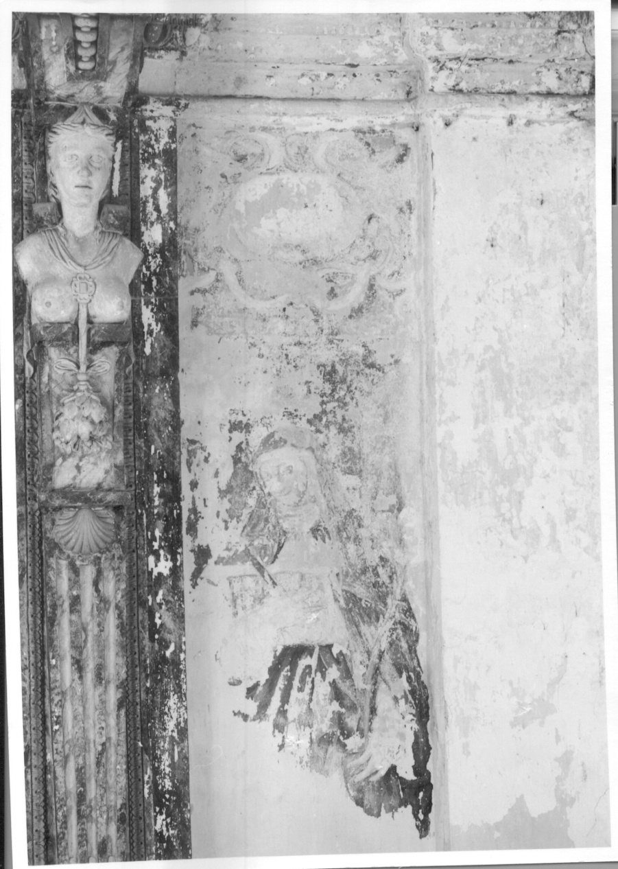 Santa Caterina da Siena (dipinto murale, frammento) - ambito piemontese (secondo quarto sec. XVII)