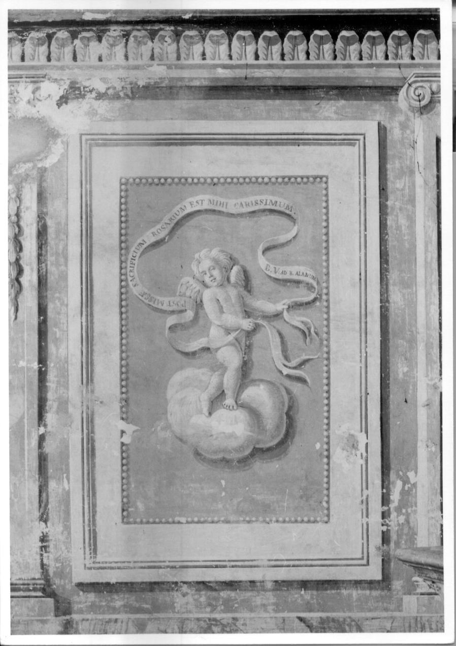 angioletto con cartiglio (dipinto murale) - ambito piemontese (ultimo quarto sec. XVIII)