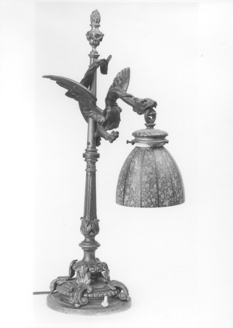 lampada da tavolo, opera isolata - bottega italiana (ultimo quarto sec. XIX)