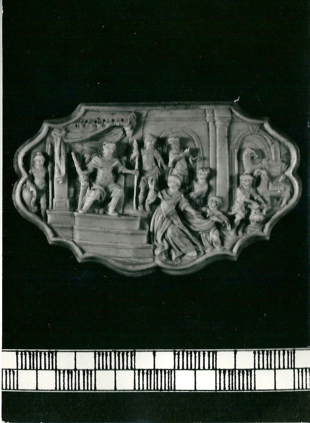 Salomone e la regina di Saba (placchetta, opera isolata) - ambito olandese (sec. XVIII)