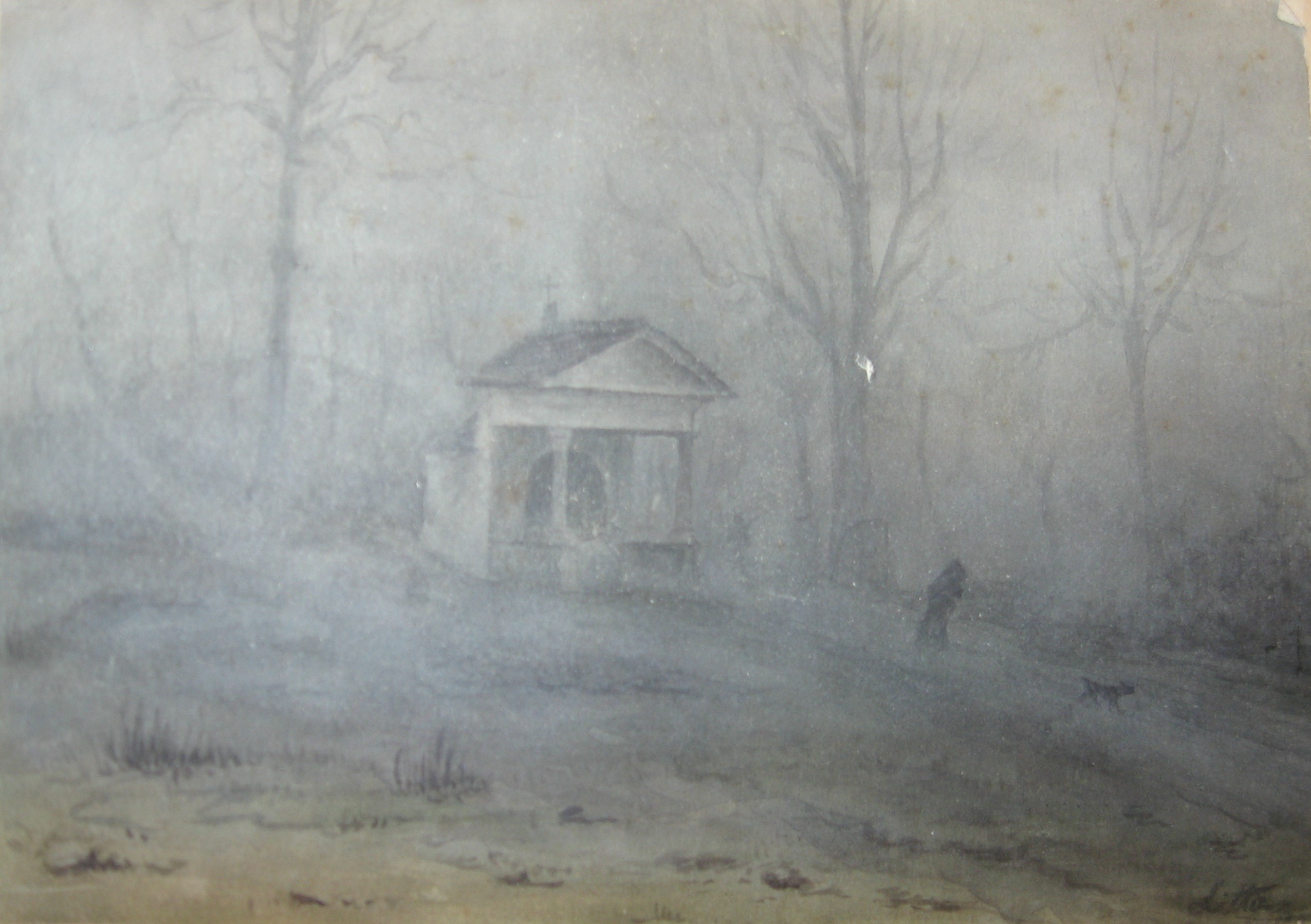 cappella nel bosco (dipinto) di Litta, Luigi (ultimo quarto XIX)
