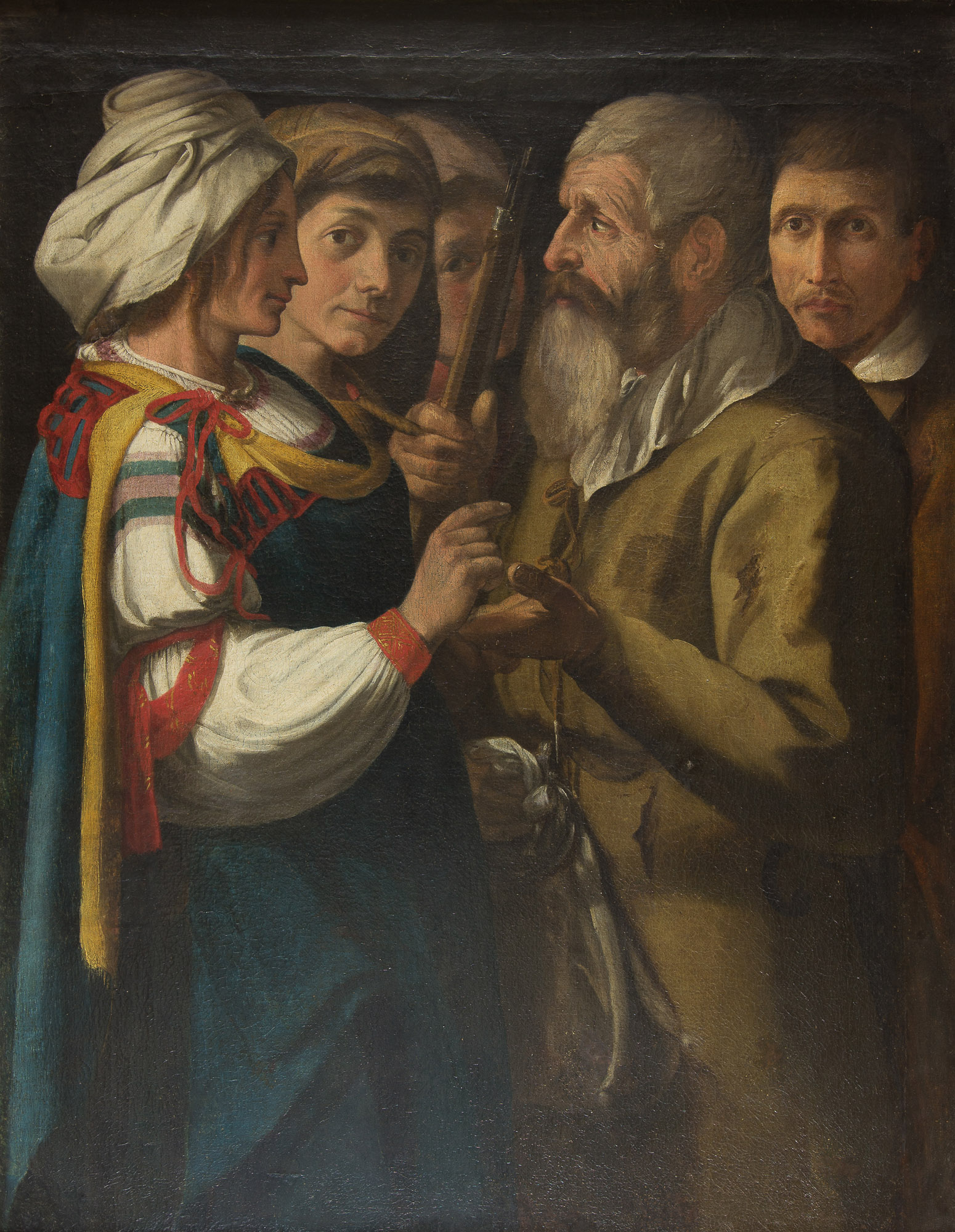 Buona Ventura o L'indovina, Gruppo di persone (dipinto) di Rustici, Francesco - ambito italiano (prima metà XVII)