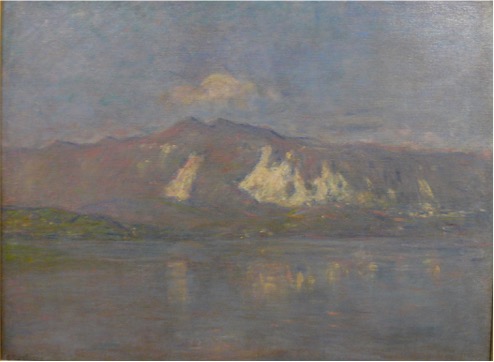 Lago d'Orta, le cave di Alzo (dipinto) di Pugliese Levi, Clemente - ambito italiano (prima metà XX)