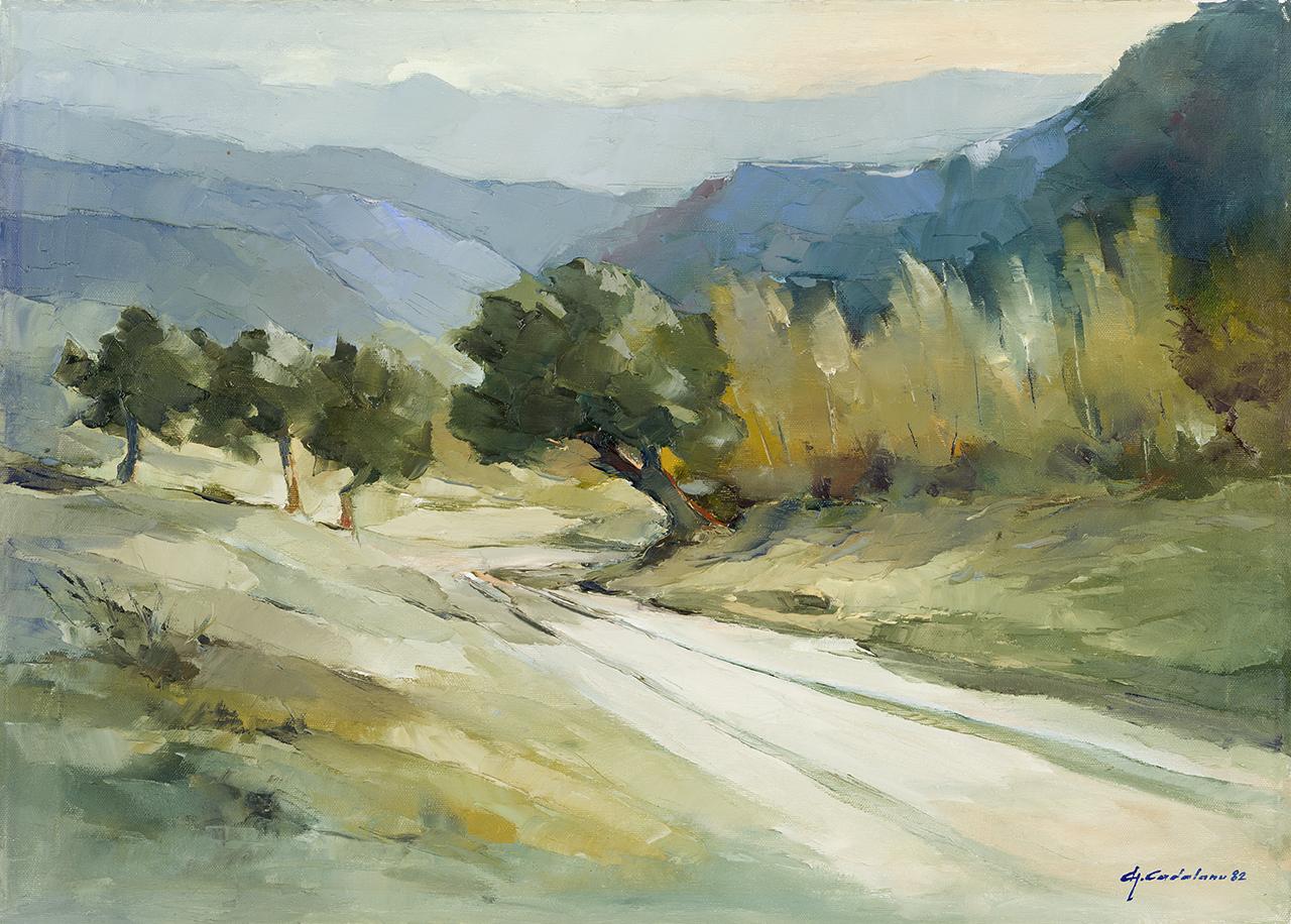Paesaggio, paesaggio (dipinto) di Cadalanu Graziano - ambito italiano (sec. XX)