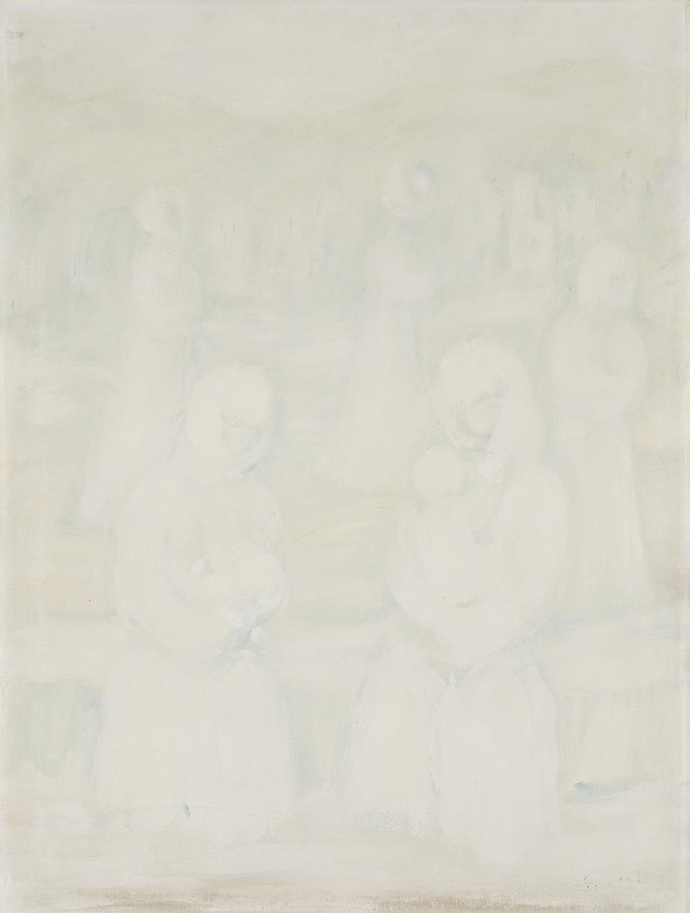 Gruppo di donne, figure femminili (dipinto) di Pinese Martino (attribuito) (seconda metà sec. XX)