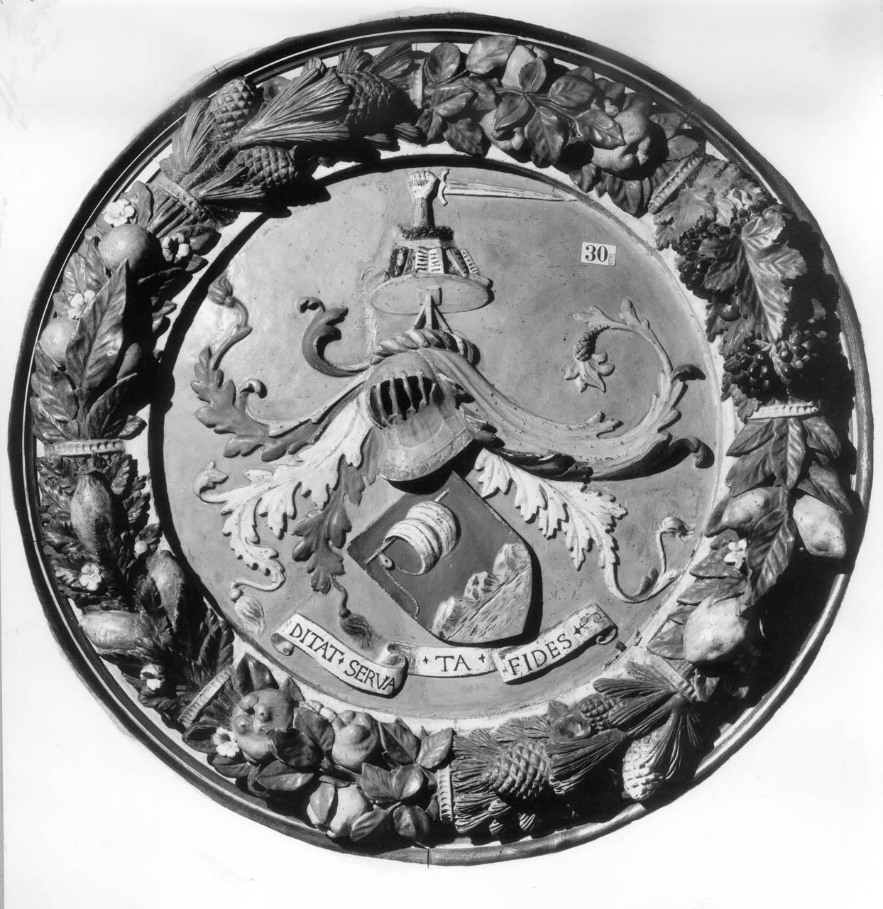 stemma gentilizio della famiglia Materon (rilievo) - manifattura fiorentina (prima metà sec. XIX)